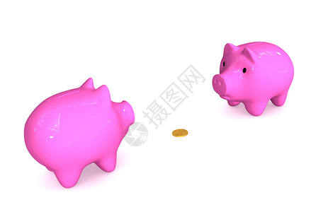 三维图像小猪银行环图片