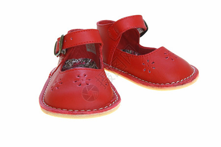 儿童红色铁扣皮鞋图片