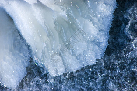 冬天在崎岖的河流上结冰图片