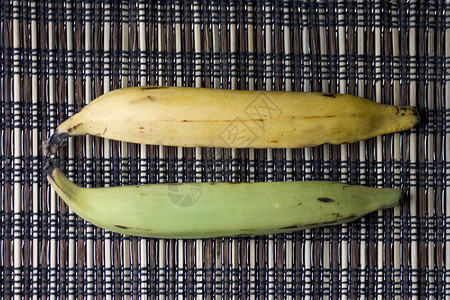 关闭一些黄色和绿色的香蕉图片