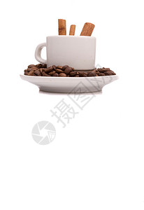 Cup和咖啡豆孤图片