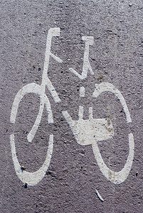 马路上的自行车标志背景图片