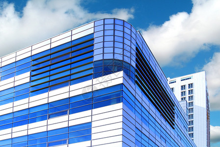 银行现代蓝色建筑图片