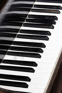 钢琴键盘黑白键的特写图像背景图片