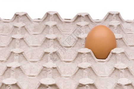 在白色背景隔离的蛋包装中一个图片