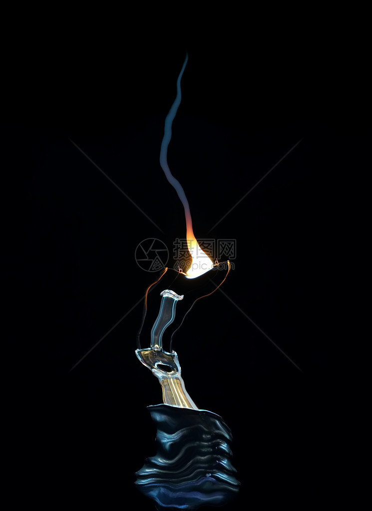 燃烧的灯泡与火焰的抽象图片图片