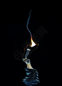 燃烧的灯泡与火焰的抽象图片图片