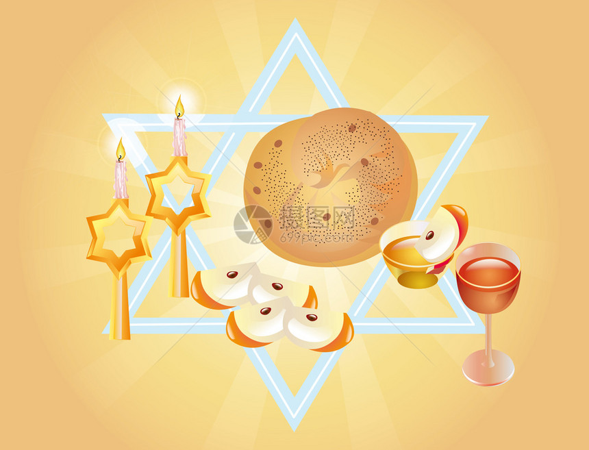 犹太新年假期的骶骨餐图片