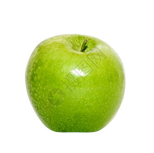 在白色背景中孤立的绿色苹果背景图片