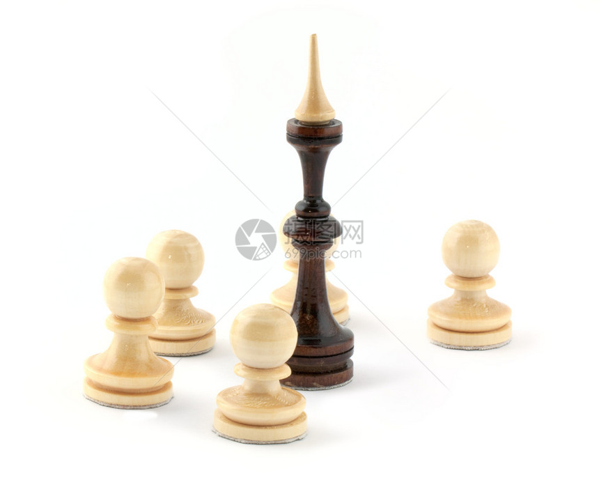 国际象棋游戏人物被白色隔离图片