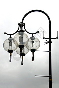 墨尔本唐人街的中式路灯背景图片