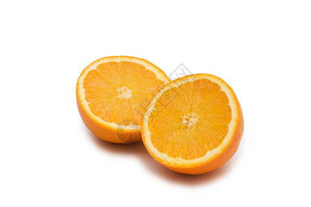 两个半切的橙子白图片