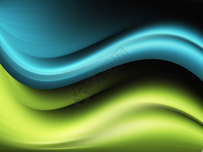 蓝色和绿色波浪背背景图片