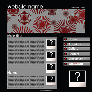 有红色和黑元素的网站可编背景