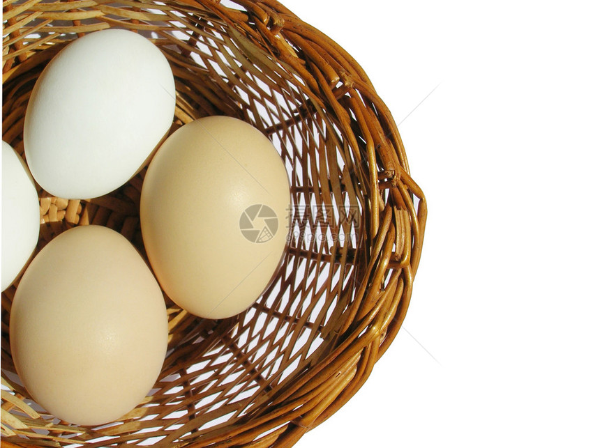 篮子里鸡蛋的特写图片