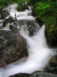 山涧流水的美丽风景图片