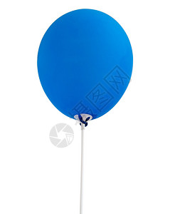 白色背景上的蓝色气球图片