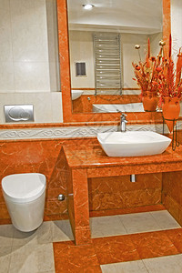 Terracotta风格的洗手间图片