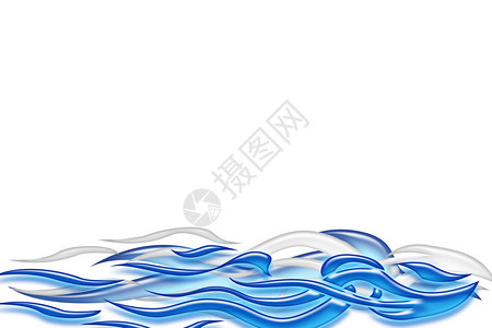 3d背景插图蓝色波浪装饰背景图片