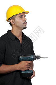 一名男建筑工人在图片