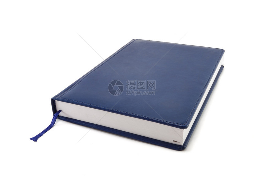 暗蓝色笔记本用于在白色背景上图片