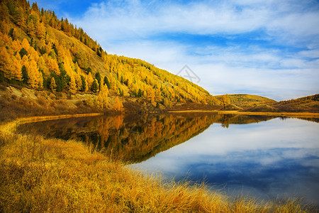 秋天风景有湖泊图片