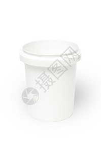 白色塑料快餐杯无盖隔离图片