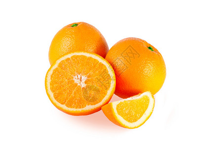 白底的橙子被隔离新鲜水果孤图片