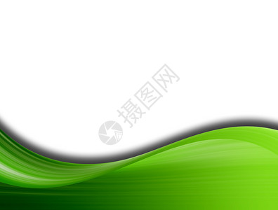 白色背景上的绿色动态波抽象插背景图片