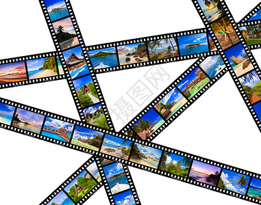 电影框架白色背景所隔离的自然和旅行图片