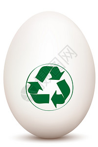 白色背景上的回收鸡蛋插图图片