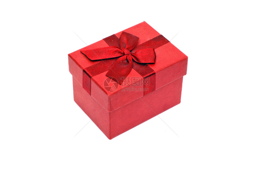 白色背景上的红色礼品盒图片