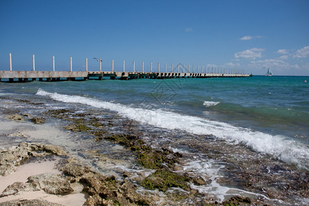 墨西哥PlayaDelCarmen海滩就在宁图片