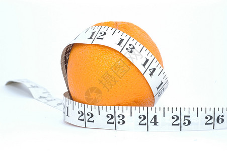 白背景的橙子和米表背景图片