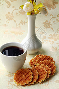 黑咖啡杯和甜点用图片