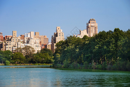 纽约市中央公园曼哈顿市天际线图片
