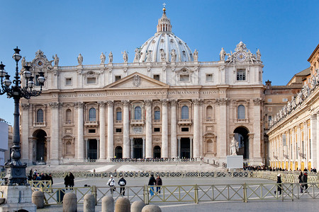 意大利梵蒂冈广场的圣彼得巴西利卡StPeterBas图片