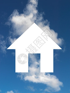 一座房子象征着蓝天图片