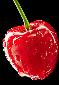 红色成熟湿甜莓果特写镜头图片