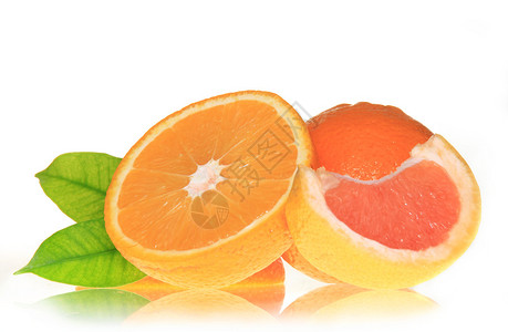 柑橘类水果上白色孤立图片