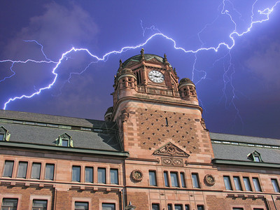 风暴冲向瑞典斯德哥尔摩邮局大楼瑞典图片