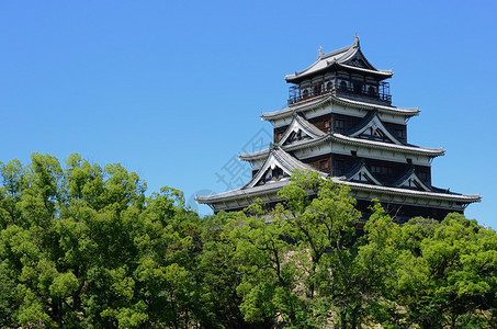 日本广岛城郊外的广岛城堡最初是图片