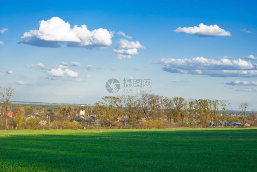 美丽的风景有天空云草图片