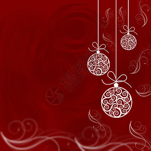 圣诞舞会在红色背景圣诞背景图片