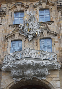 班贝格德国巴伐利亚AltesRathaus旧市政厅的B背景图片