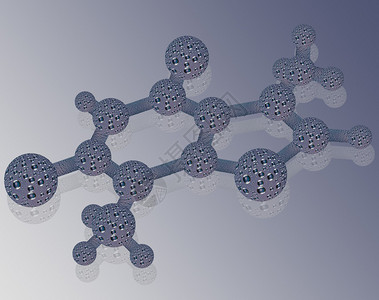 带反射的抽象蓝色分子图片