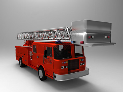 消防车的3d插图图片