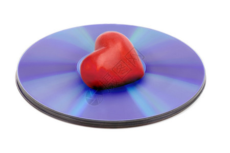 CD磁盘概念中的红心在白图片