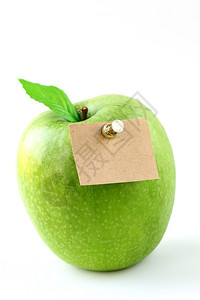 新鲜的青苹果上白色孤立图片