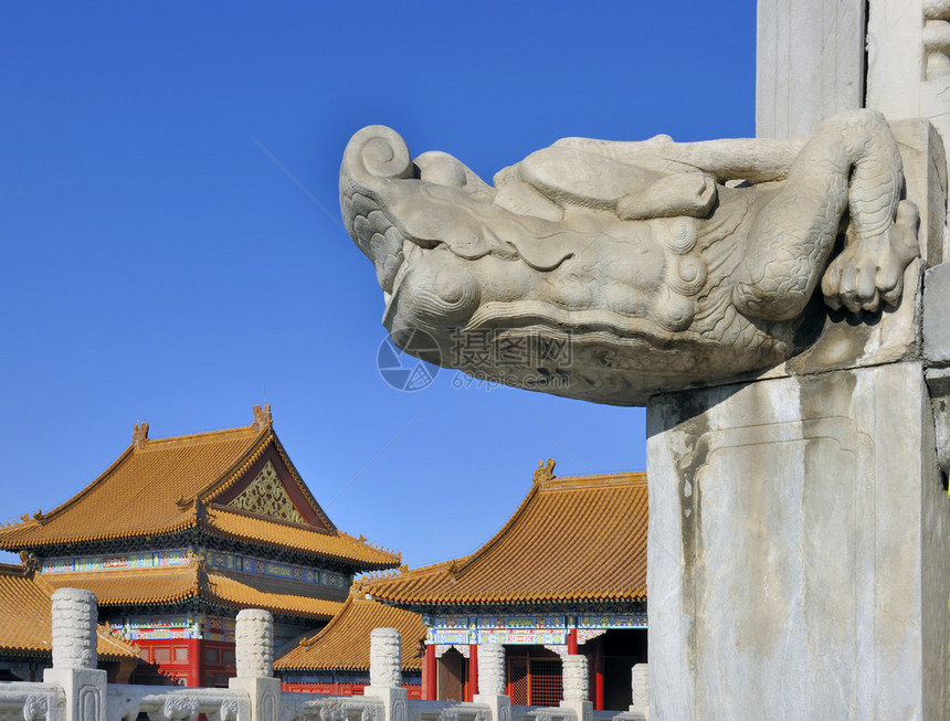 在北京紫禁城白大理石加盖尔与晴图片